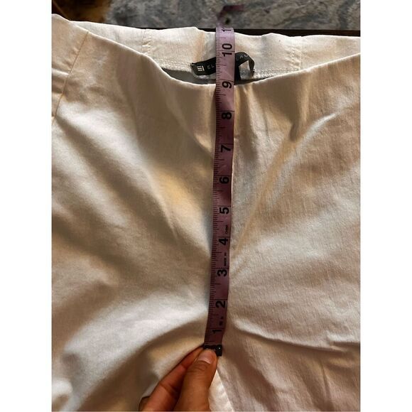 Elliot Lauren White Cargo Pull On Cropped Pants Size 2 Classic Minimalist - Picture 9 of 12